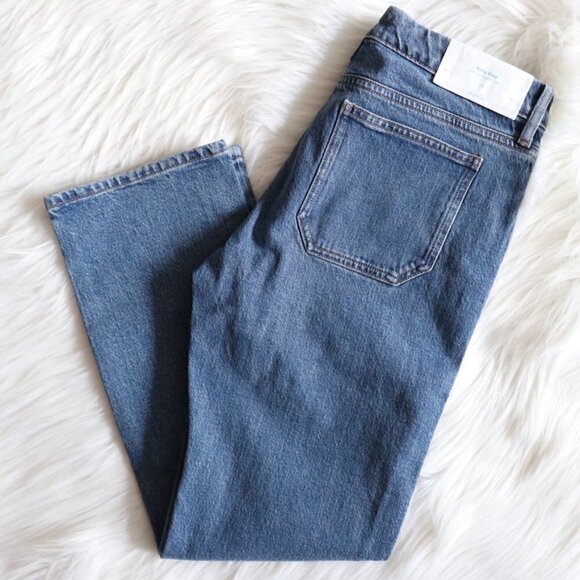 NWT Anthropologie Blue Medium Wash High Rise Straight Leg Jeans Size 27 - Picture 3 of 8